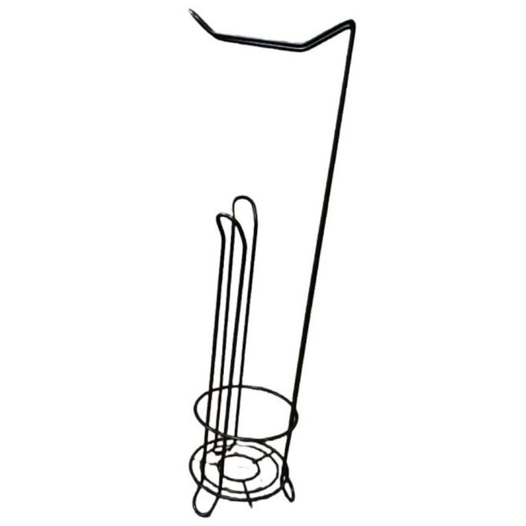 Porta papel pedestal metal negro