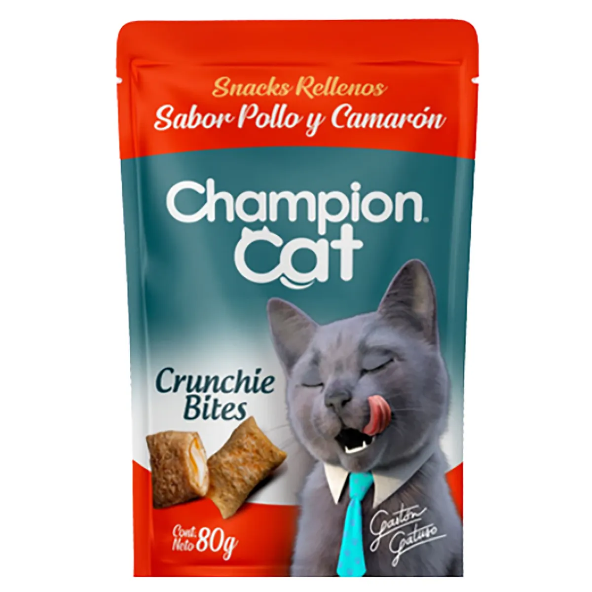 CHAMPION CAT - Crunchie Bites para Gato Adulto Pollo y Camarón 