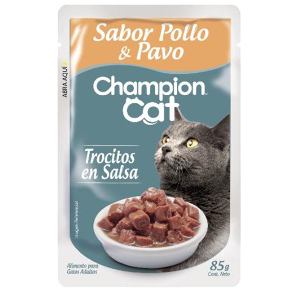 CHAMPION CAT - Alimento húmedo gato para Gato Adulto Pollo y Pavo 
