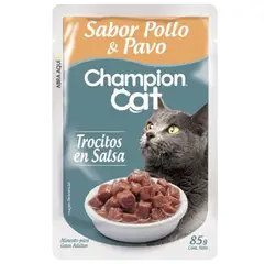 CHAMPION CAT - Alimento húmedo gato para Gato Adulto Pollo y Pavo