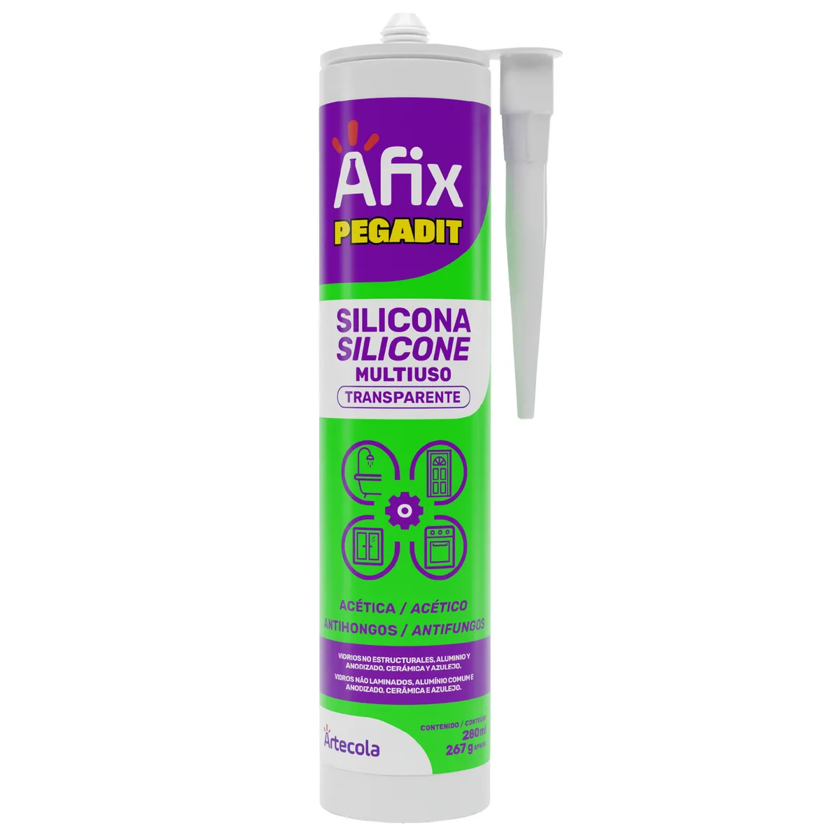 AFIX - Afix Silicona Multiuso Transparente 0,280Lt
