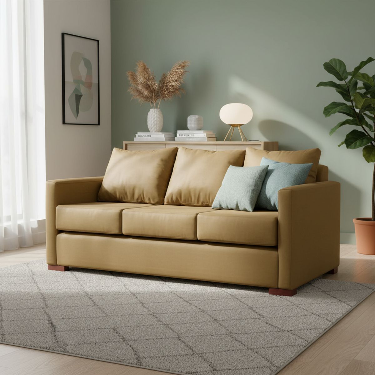 DKORA - Sofá 3 cuerpos Jade 167x68x77 cm Beige