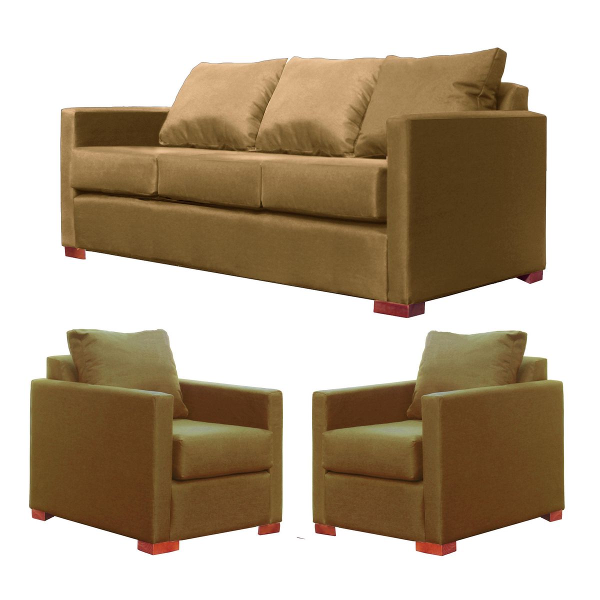 DKORA - Juego de Living 5 cuerpos Jade 167x68x77 cm Beige