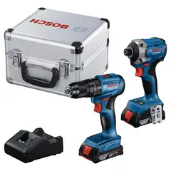 BOSCH - Taladro Percutor GSB 185-LI + Llave Impacto GDR 18V-215 + 2 Baterías