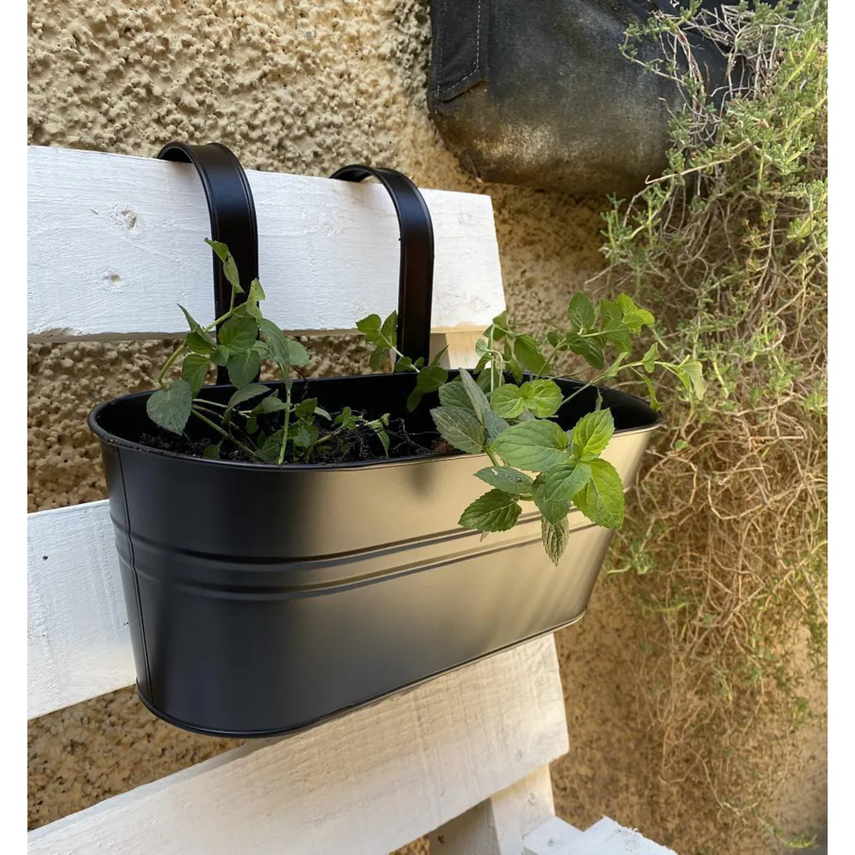 DECOGREEN - Colgante doble de Metal 35x23.5 cm Negro