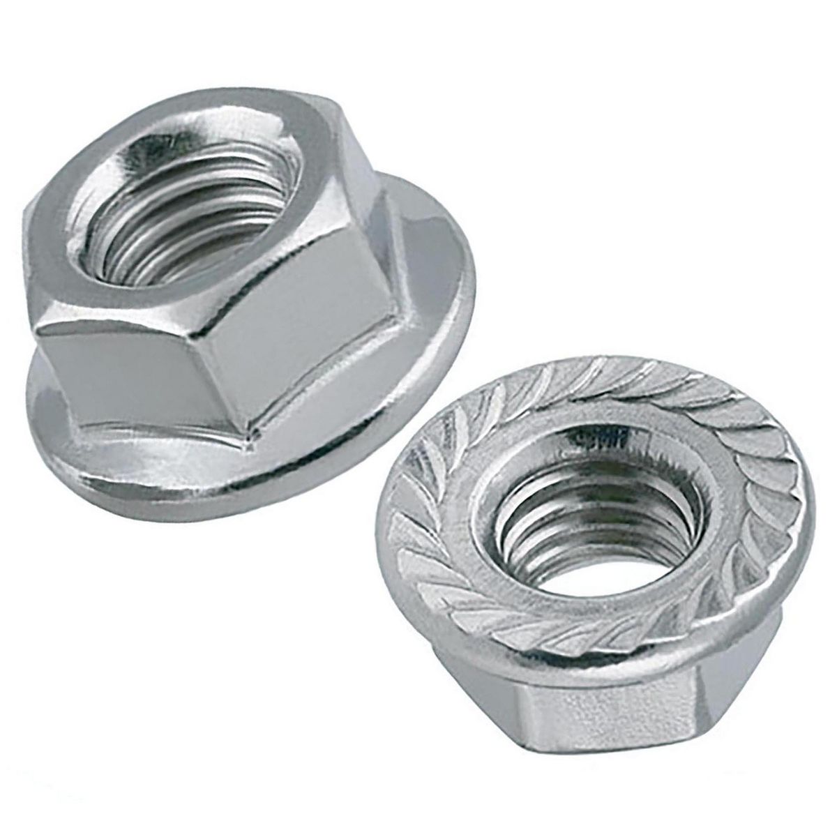 MAMUT - Tuerca Hexagonal con Flange unc 1/4" Zincada 8 unidades