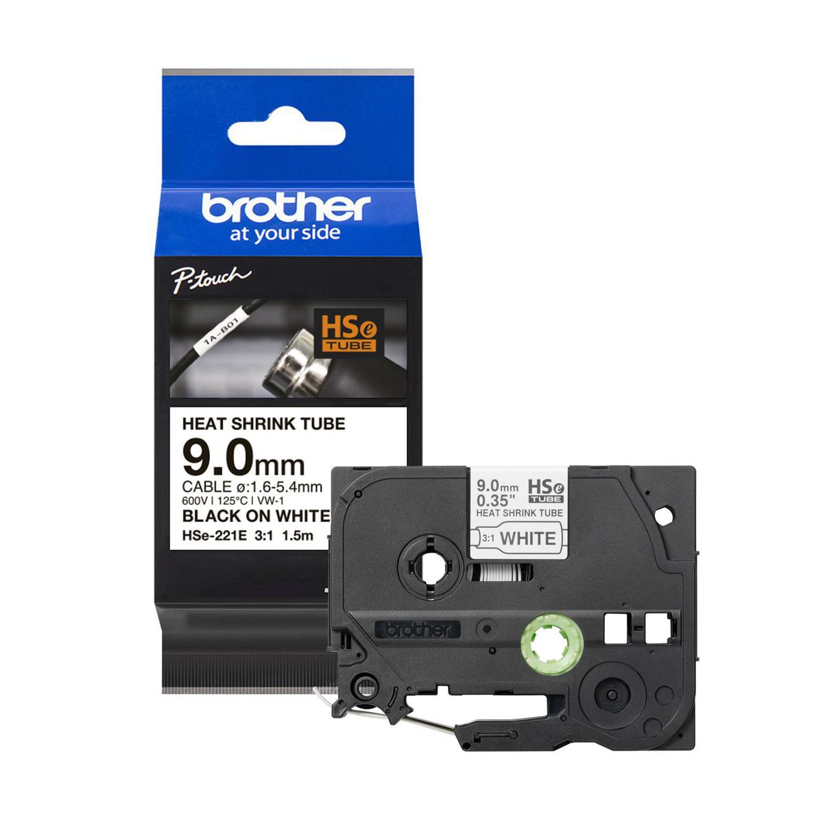 BROTHER - Cinta termocontraíble HSE221E 9mm