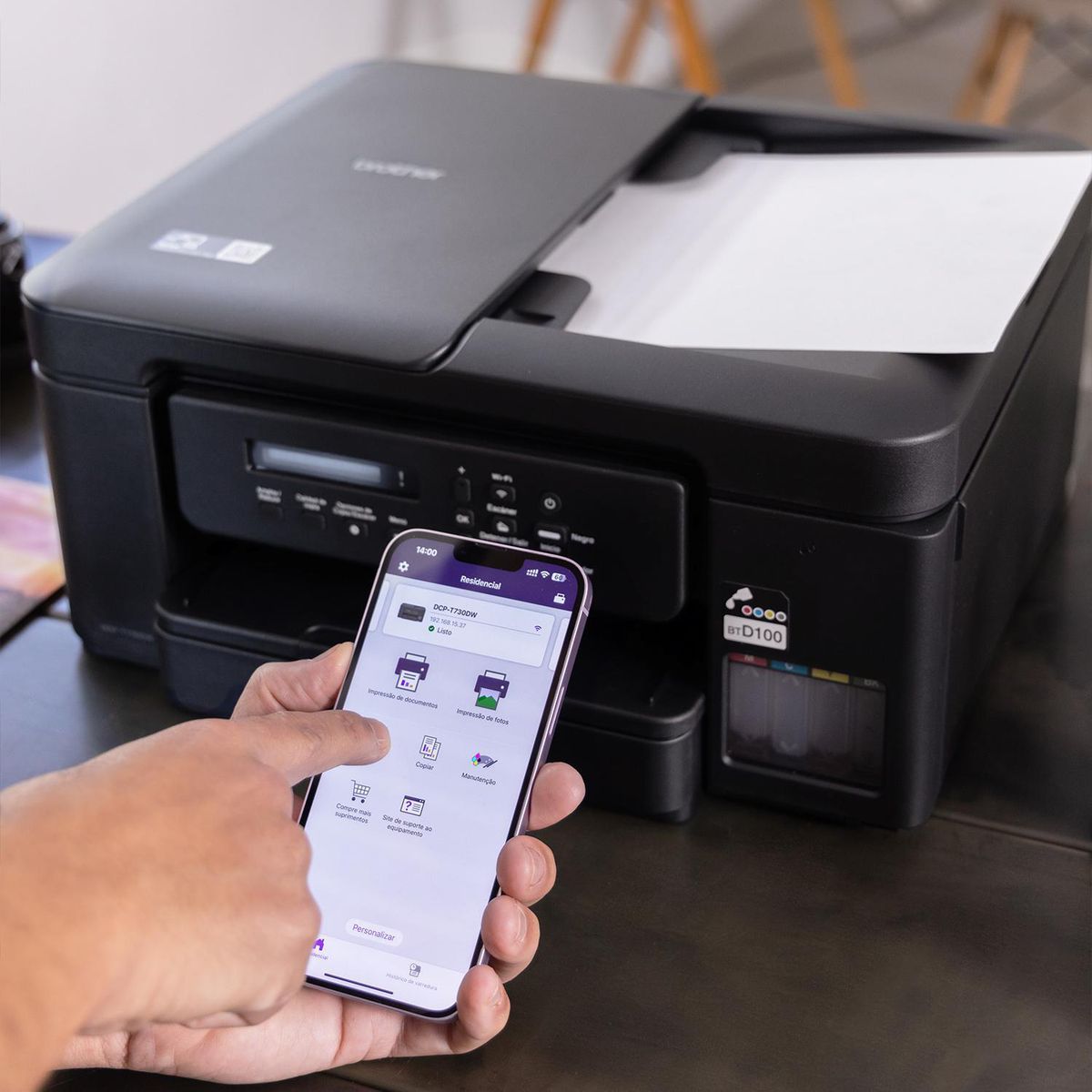 BROTHER - Impresora Brother Multifuncional Inyección a color DCPT730DW Negro