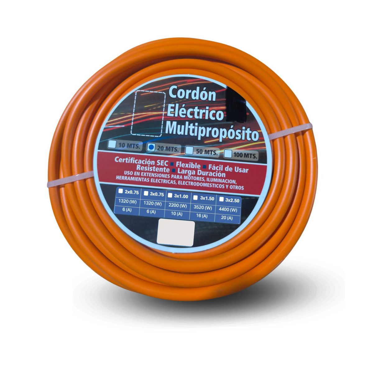 ELFLE - Cordón HO5VV-F 3x1 mm2 Naranjo 20 metro(s) 