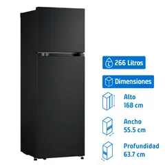 LG - Refrigerador Top Freezer No Frost 266 Litros Negro VT27BPM