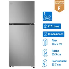 LG - Refrigerador Top Freezer No Frost 217 Litros Prime Silver VT22BPY