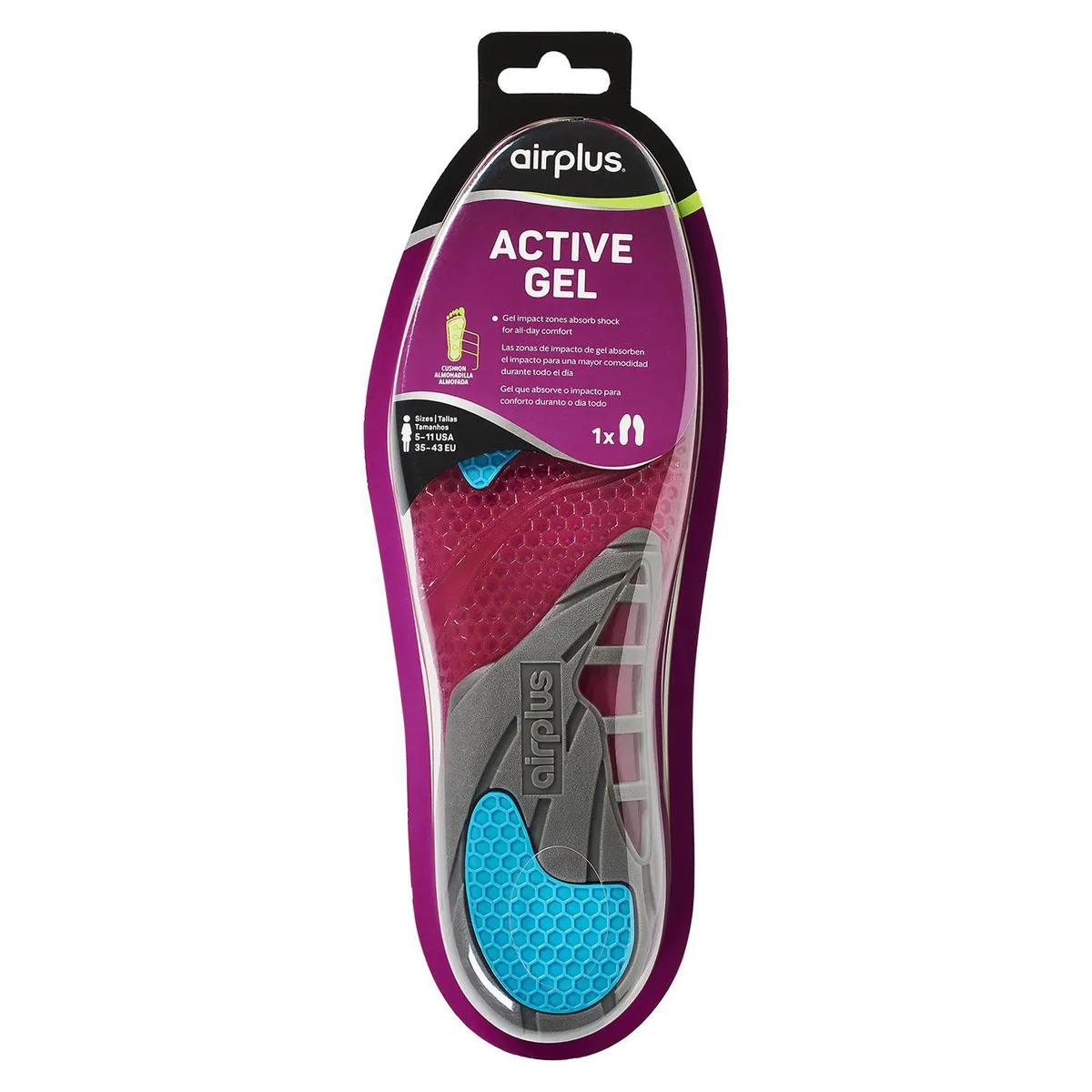 AIRPLUS - Plantilla Active Gel Mujer Talla 5 - 7