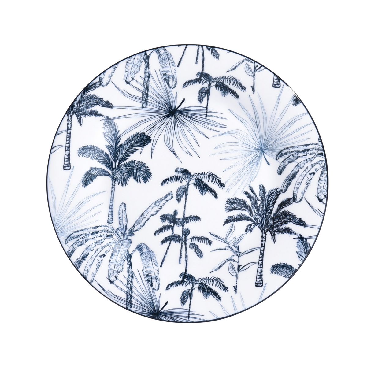 HALLEN - Plato Entrada 20 cm Porcelana Palmera Multicolor