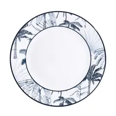 HALLEN - Plato 26.5 cm Porcelana Palmera Blanco