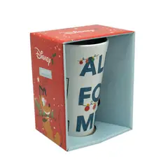 DISNEY - Tazón Latte 450 ml Cerámica Navidad Blanco