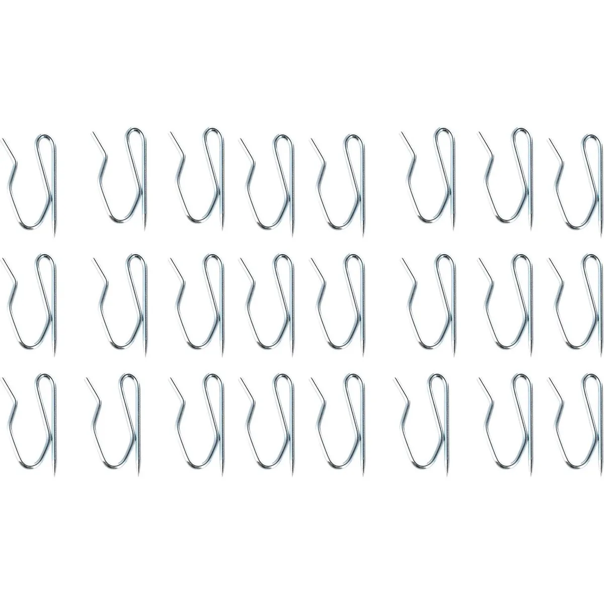 METALHSA - Set de 24 Ganchos Pequeños para Barra de Cortina Velo 2,5 cm