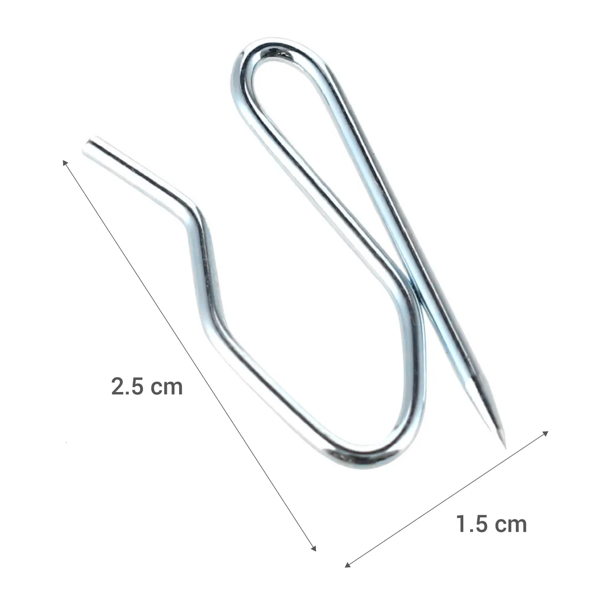 METALHSA - Set de 24 Ganchos Pequeños para Barra de Cortina Velo 2,5 cm