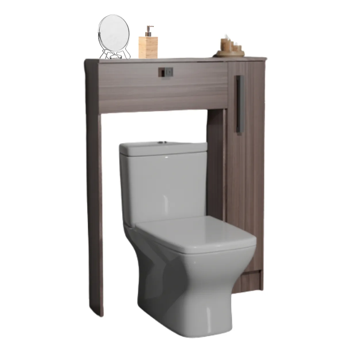 MOBILFRANK - Mueble organizador MDP 1 Nivel(es) 80x108x17 cm Café Smoke