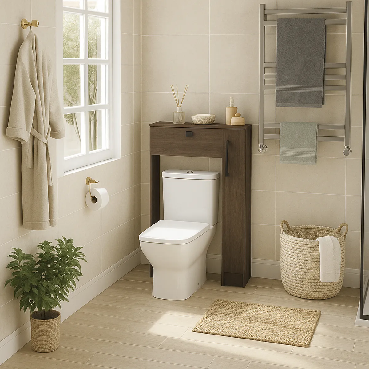 MOBILFRANK - Mueble organizador MDP 1 Nivel(es) 80x108x17 cm Café Smoke