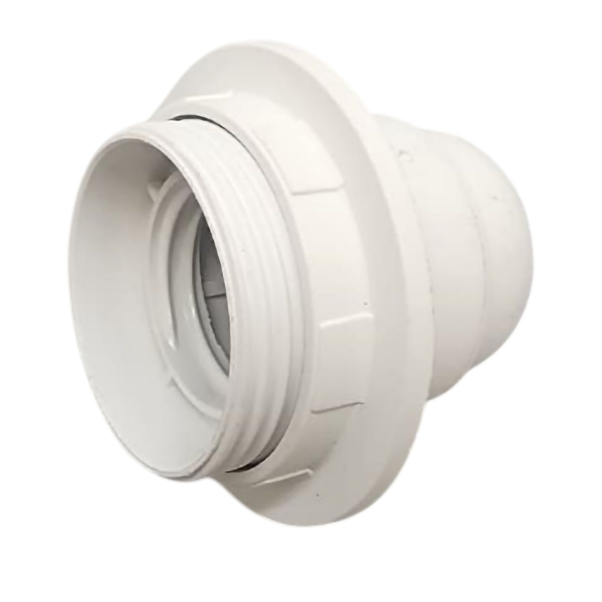 HALUX - Portalámpara E27 Plástico con Anillo Blanco