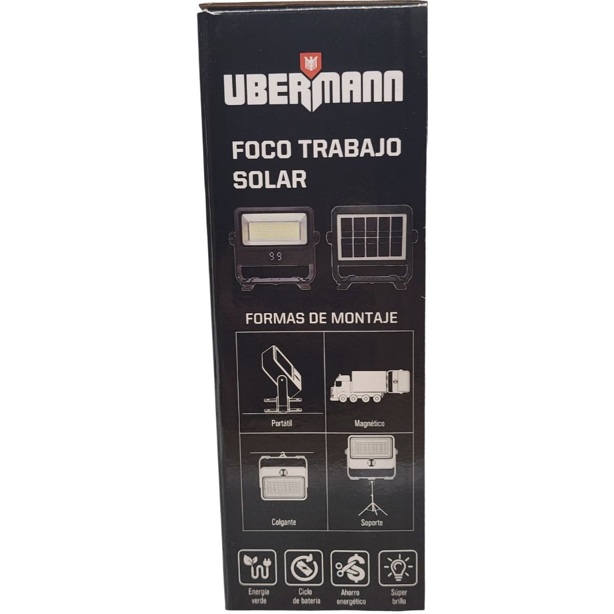 UBERMANN - Foco solar led para trabajo 1.000 LM con power bank