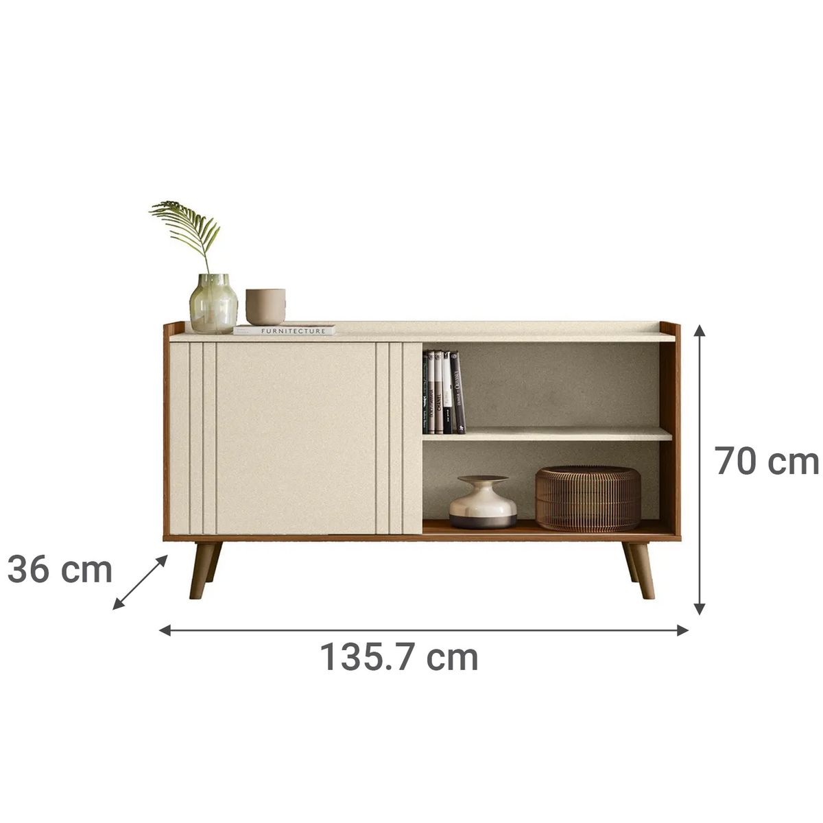 EXIT - Rack TV 50 " Austin Perla 135.7x70.5x36 cm