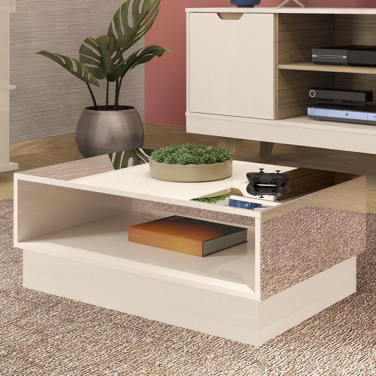 EXIT - Mesa de centro Detroit Blanco 60x60x35 cm