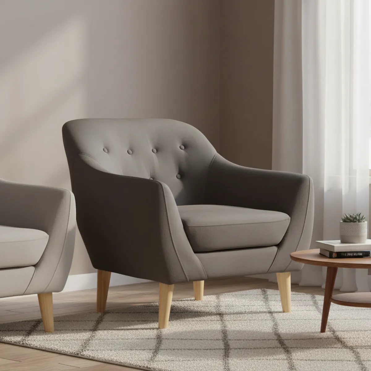 MASEL - Poltrona 1 cuerpo Norway 87x90x85 cm Gris oscuro