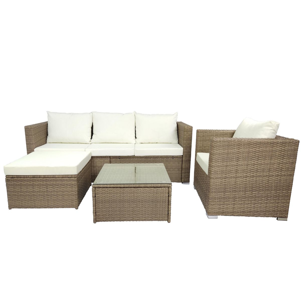 EL BARCO - Juego de Living de Terraza Estefania 5 Personas Caramelo