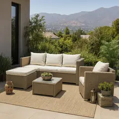 EL BARCO - Juego de Living de Terraza Estefania 5 Personas Caramelo