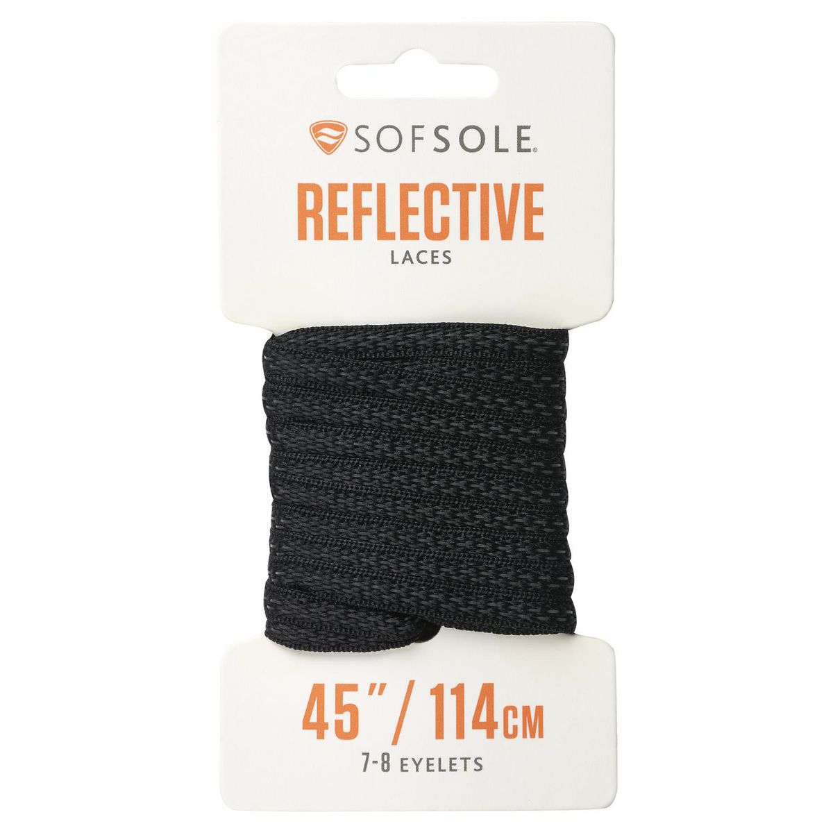 SOFSOLE - Cordón Ovalado De 45” Negro Con Reflectante Negro
