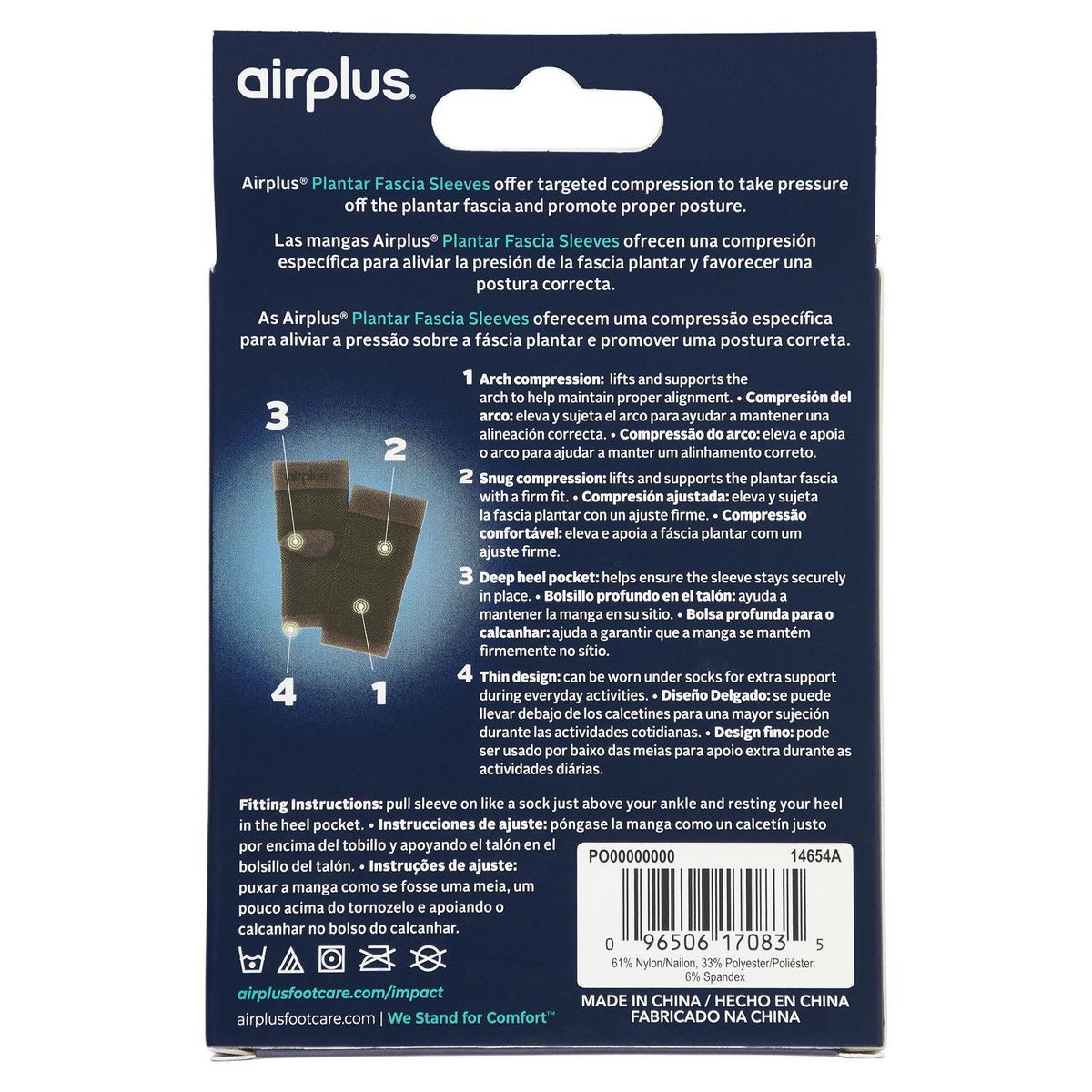 AIRPLUS - Manga De Compresion Para Fascitis Plantar L/Xl