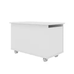 HOGA - Baúl Multiuso con Ruedas 40x45x68 cm Blanco