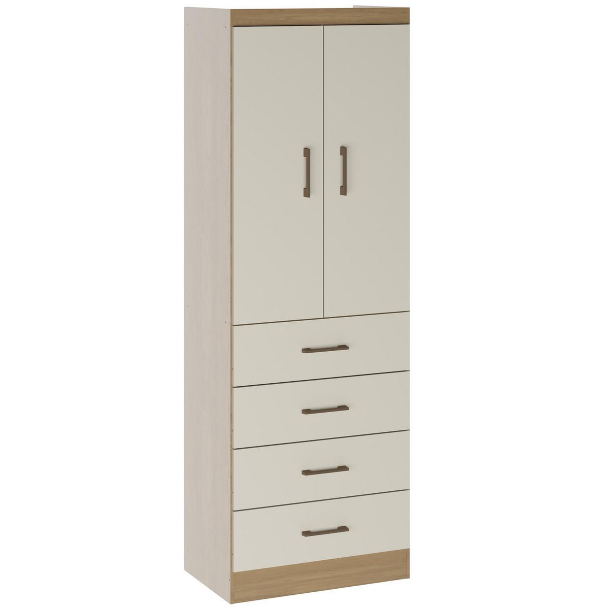 EXIT - Closet 2 Puerta(s) 4 Cajón(es) 62x182x40 cm Roble-beige