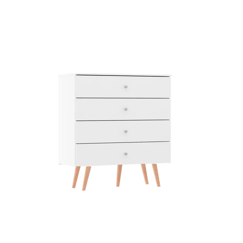 EXIT - Cómoda 4 Cajón(es) con Patas 90x99.5x47 cm Blanco