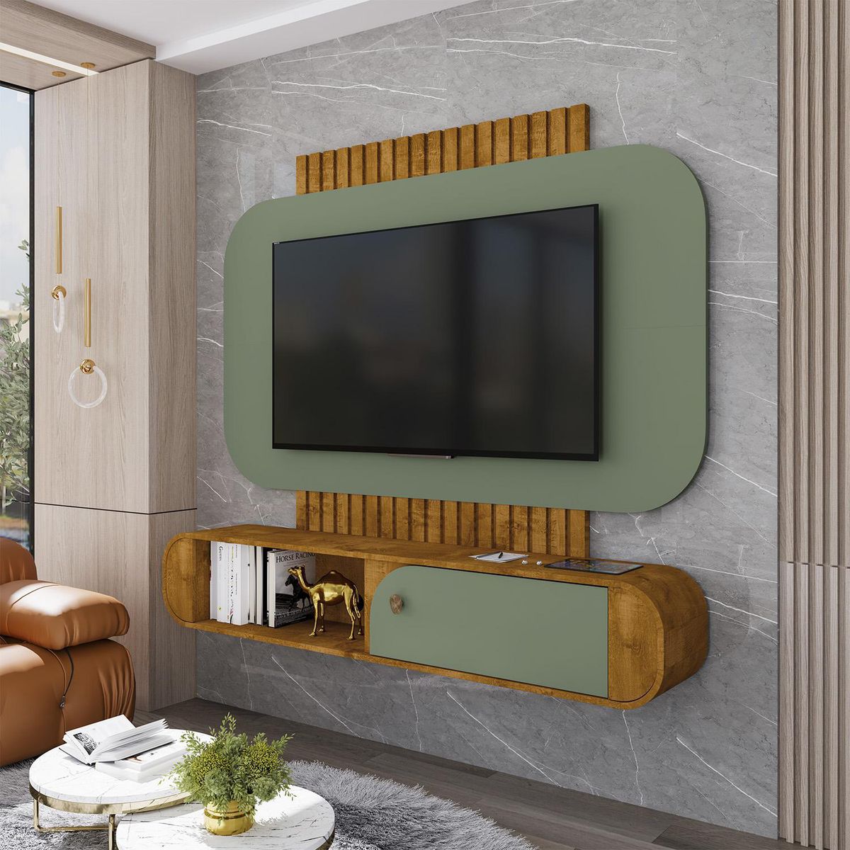 HOGA - Panel Rack 55 " Hoga Jurere Natural 156x147x28 cm