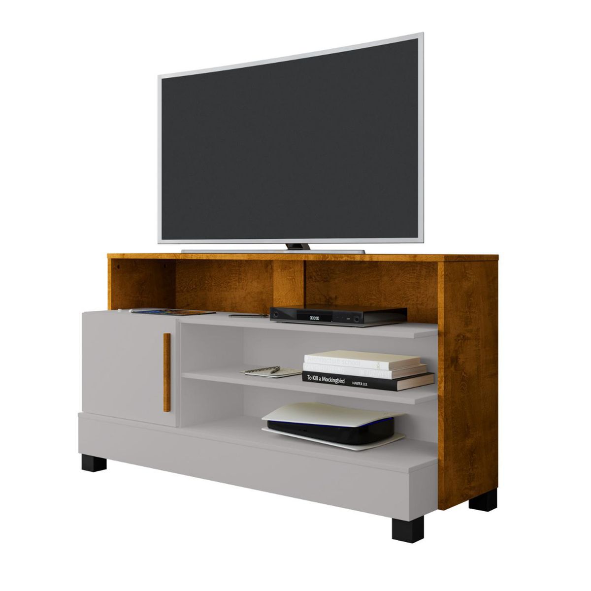 HOGA - Rack TV 48 " Hoga Pipa Blanco invierno 108x61x40 cm