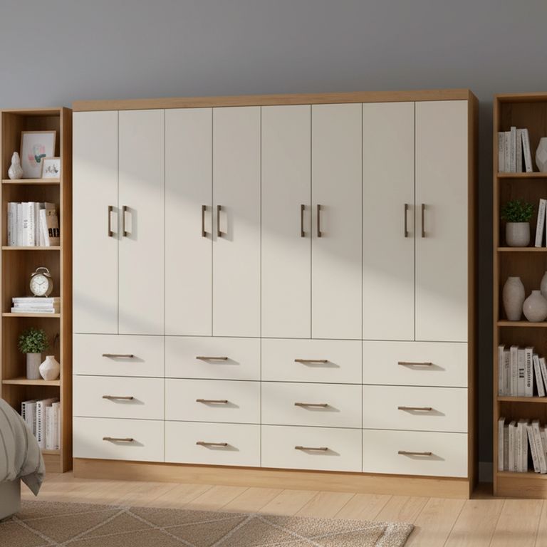 Closet 8 Puerta(s) 12 Cajón(es) 199.6x180x40 cm Roble