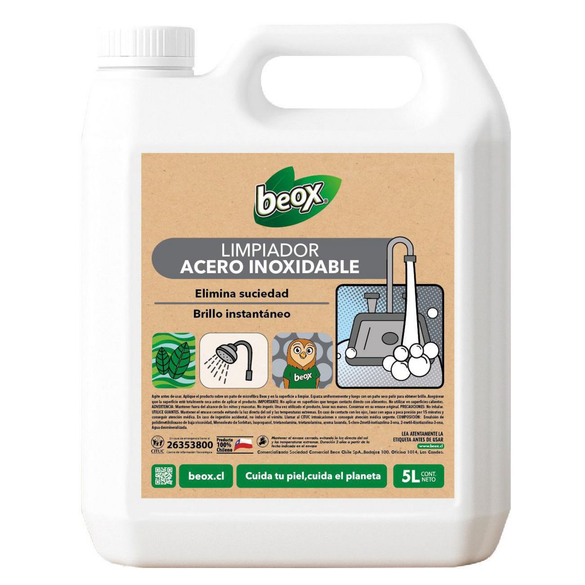 Limpiador Acero Inoxidable Ecobox 5 Litros, marca BEOX - Foto Principal