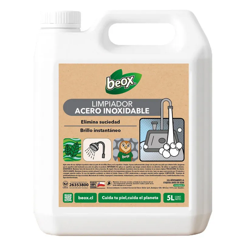 BEOX - Limpiador Acero Inoxidable Ecobox 5 Litros