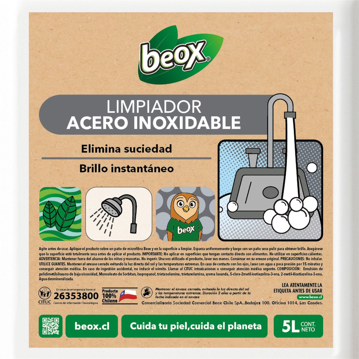 Limpiador Acero Inoxidable Ecobox 5 Litros, marca BEOX - Foto 2
