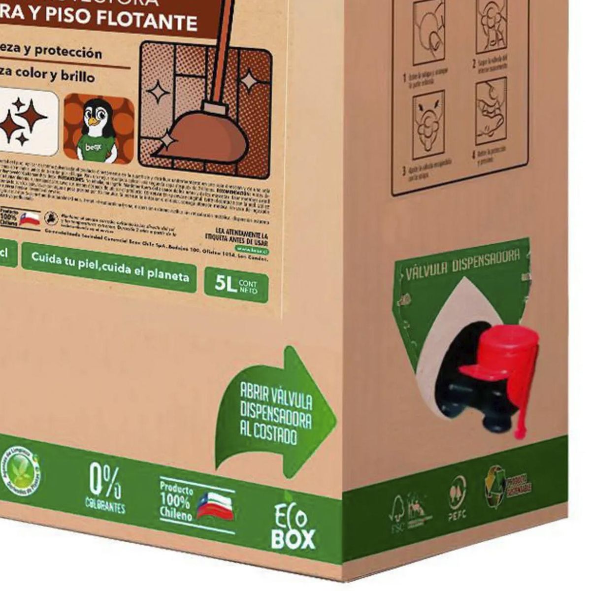 BEOX - Cera Piso Flotante Parquet Ecobox 5 Litros