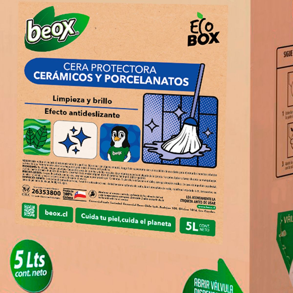 BEOX - Cera Piso Porcelanato Ceramicas Ecobox 5 Litros