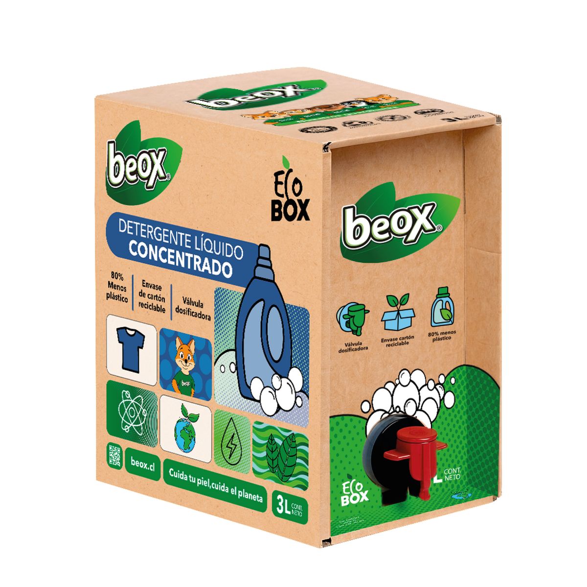BEOX - Detergente Liquido Biodegradable Ecobox 3 Litros
