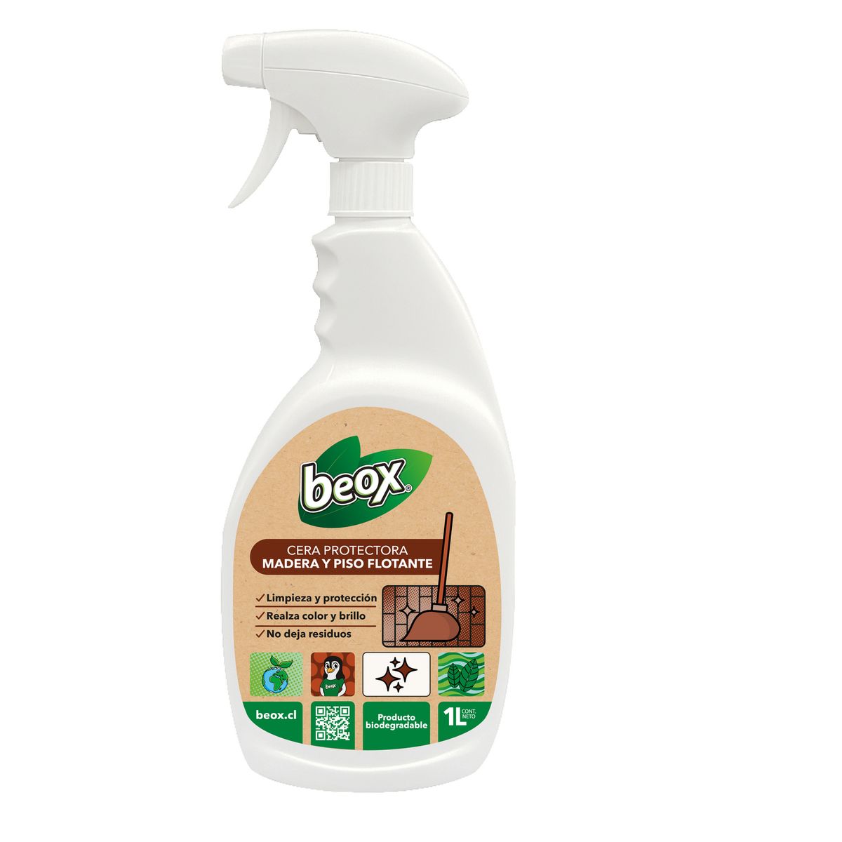 BEOX - Cera Piso Flotante Parquet 1 Lt con gatillo