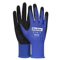 BAUKER - Guante de Poliéster L Negro/Gris