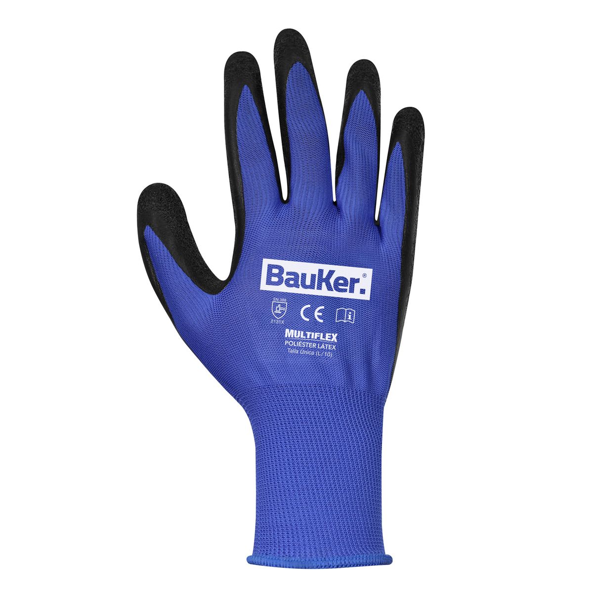 BAUKER - Guante de Poliéster L Negro/Gris