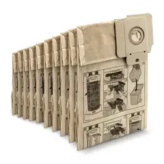 KARCHER - Set de bolsa 10 unidades papel aspirador profesional vertical cv38