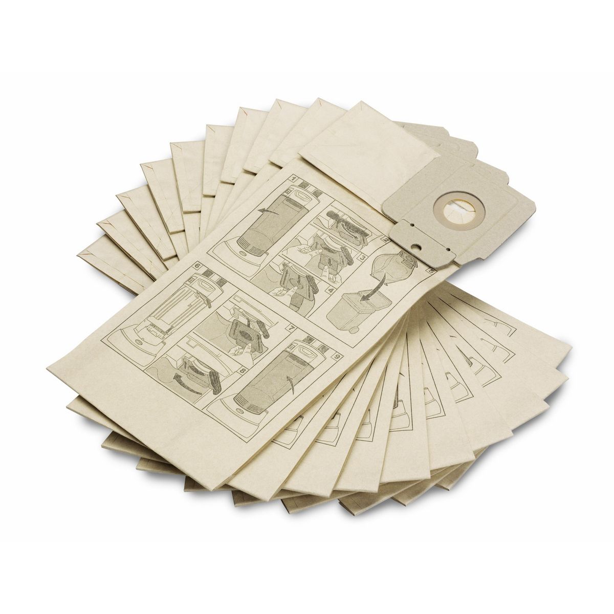 KARCHER - Set de bolsa 10 unidades papel aspirador profesional vertical cv38