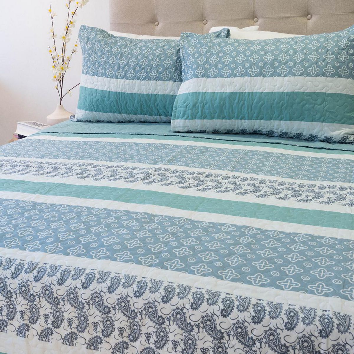 DORAL - Quilt 2 plazas Stitchy Multicolor 